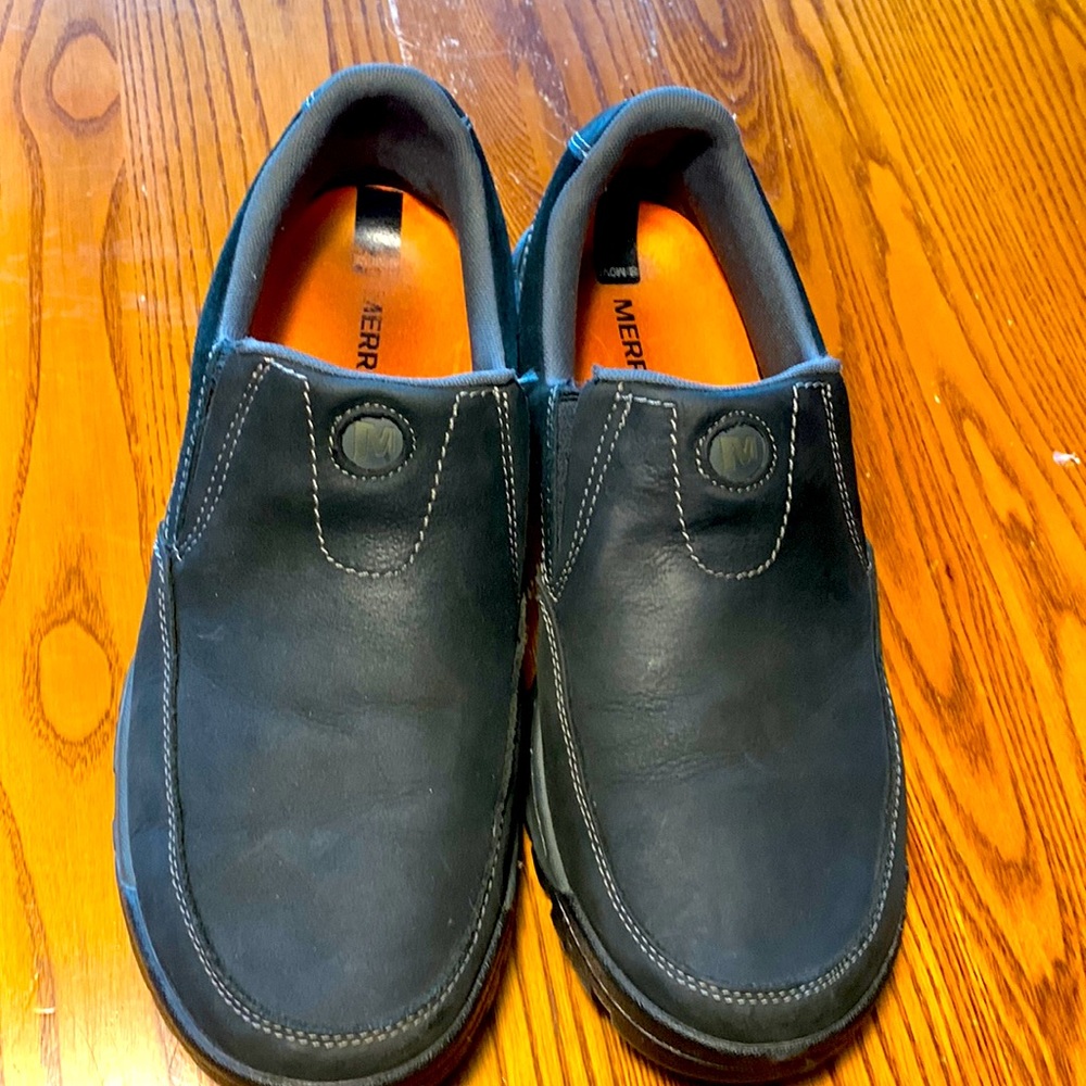 Merrell slip n loafer black leather men’s size 9